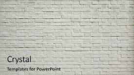  Presentation with paint white brick wall - Theme enhanced with rectangle geometric pattern - grungy textured white horizontal stone background and a light gray colored foreground