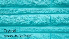  Presentation with wall paint - Audience pleasing slide set consisting of rectangle geometric pattern - mat brick wall paint backdrop and a cyan colored foreground