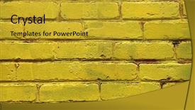  Presentation with pastel paint - Amazing PPT theme having rectangle geometric pattern - mat brick wall paint backdrop and a gold colored foreground