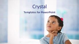  Presentation with white pigeon against the blue - Presentation design enhanced with rectangle geometric pattern - thoughtful girl against white background background and a sky blue colored foreground