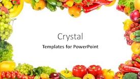  Presentation with fresh fruits vegetables - Audience pleasing PPT theme consisting of rectangular-background-of-fresh-vegetables backdrop and a white colored foreground