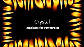  Presentation with flames - Presentation theme featuring rectangular frame made of all different little candle flames background and a black colored foreground