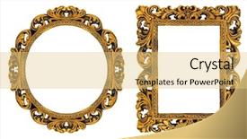  Presentation with gold frame - Audience pleasing slides consisting of rectangular gold picture frame backdrop and a yellow colored foreground