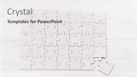  Presentation with jigsaw - Audience pleasing slide deck consisting of rectangular-jigsaw-puzzle-on-white backdrop and a white colored foreground