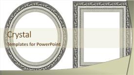  Presentation with picture frame - Cool new slide set with rectangular silver picture frame backdrop and a soft green colored foreground