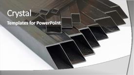  Presentation with stainless steel - Cool new presentation theme with rectangular welded steel pipes backdrop and a dark gray colored foreground