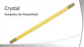 Presentation with yellow - Theme consisting of rectifier - yellow pencil with both ends background and a white colored foreground