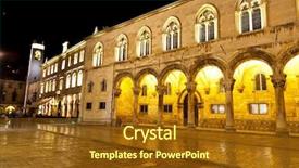  Presentation with dubrovnik - PPT layouts having rector - europe croatia dubrovnik background and a tawny brown colored foreground