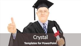  Presentation with teen mom cap and gown holding a baby - PPT layouts enhanced with rector - mature man in graduation gown background and a  colored foreground