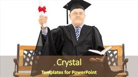  Presentation with graduation - Amazing slide deck having rector - mature man in graduation gown backdrop and a  colored foreground