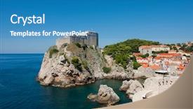  Presentation with resorts - Presentation design with rector - walled city of dubrovnic background and a  colored foreground