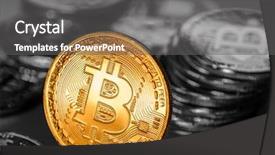  Presentation with blockchain technology - Theme enhanced with recuerdos de actividad fisica - shiny physical bitcoins blockchain technology background and a  colored foreground