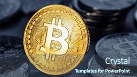  Presentation with blockchain technology - Presentation theme enhanced with recuerdos de actividad fisica - shiny physical bitcoins blockchain technology background and a ocean colored foreground