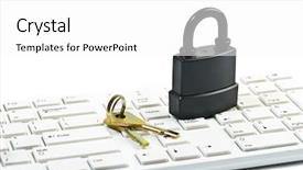  Presentation with data security - Slide set enhanced with recy - data security concept with padlock background and a  colored foreground