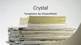  Presentation with recyclable - Presentation theme consisting of pile old folded newspapers - recyclable item paper background and a white colored foreground