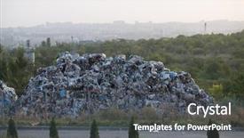  Presentation with mass - Presentation theme enhanced with recycle - big mass of trash background and a dark gray colored foreground