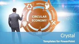  Presentation with recycle - Cool new slides with recycle - concept of circular economy backdrop and a teal colored foreground
