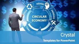  Presentation with recycle - Presentation theme having recycle - concept of circular economy background and a teal colored foreground