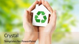  Presentation with green house - Slide deck consisting of recycle - ecology environment and conservation concept background and a coral colored foreground