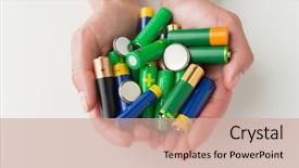  Presentation with batteries - Amazing presentation design having recycle - recycling energy power environment backdrop and a coral colored foreground