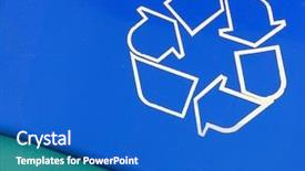  Presentation with recycle - Colorful PPT layouts enhanced with recycle arrow symbol on blue and green backdrop and a cobalt blue colored foreground