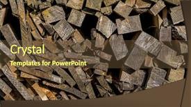  Presentation with fire - Slide set featuring recycle attitude - pile with fire wood background and a tawny brown colored foreground