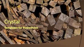  Presentation with fuel - Amazing presentation theme having recycle attitude - stack of firewood symbol backdrop and a tawny brown colored foreground