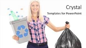  Presentation with recycle - Amazing slides having recycle bin and a trash backdrop and a sky blue colored foreground