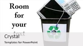  Presentation with bin - Cool new presentation theme with recycle bin filled with old backdrop and a white colored foreground