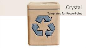  Presentation with earth recycle - Presentation with recycle-bin-trash-can-garbage background and a coral colored foreground