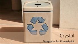  Presentation with earth recycle - Presentation theme with recycle-bin-trash-can-garbage background and a coral colored foreground