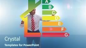  Presentation with energy efficiency - Colorful theme enhanced with recycle certificate - businessman in energy efficiency concept backdrop and a  colored foreground