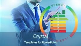  Presentation with energy efficiency - Beautiful presentation theme featuring recycle certificate - businessman in energy efficiency concept backdrop and a  colored foreground