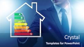  Presentation with energy efficiency - Cool new presentation with recycle certificate - businessman in energy efficiency concept backdrop and a  colored foreground
