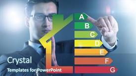  Presentation with energy efficiency - Colorful presentation theme enhanced with recycle certificate - businessman in energy efficiency concept backdrop and a  colored foreground
