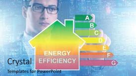  Presentation with energy efficiency - Presentation theme having recycle certificate - businessman in energy efficiency concept background and a  colored foreground
