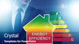  Presentation with energy efficiency - Audience pleasing slide deck consisting of recycle certificate - businessman in energy efficiency concept backdrop and a navy blue colored foreground