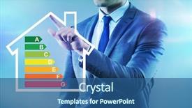  Presentation with energy efficiency - Beautiful slide set featuring recycle certificate - businessman in energy efficiency concept backdrop and a ocean colored foreground