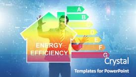  Presentation with energy efficiency - Cool new slides with recycle certificate - businessman in energy efficiency concept backdrop and a teal colored foreground