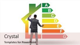  Presentation with energy efficiency - Amazing presentation having recycle certificate - businessman in energy efficiency concept backdrop and a lemonade colored foreground