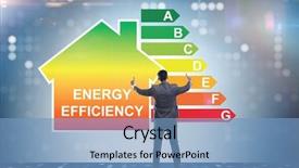  Presentation with energy efficiency - Beautiful presentation theme featuring recycle certificate - businessman in energy efficiency concept backdrop and a teal colored foreground