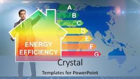  Presentation with energy efficiency - Slides consisting of recycle certificate - businessman in energy efficiency concept background and a teal colored foreground