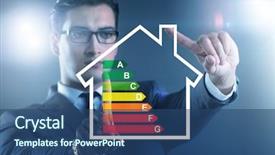  Presentation with energy efficiency - Presentation theme having recycle certificate - businessman in energy efficiency concept background and a ocean colored foreground