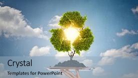  Presentation with recycle - Presentation design consisting of recycle concept on tray background and a light blue colored foreground