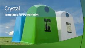  Presentation with recycle - Presentation theme consisting of recycle containers for color background and a teal colored foreground