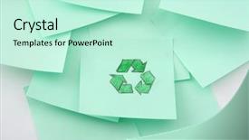  Presentation with energy - Cool new PPT theme with recycle energy - recycling concept backdrop and a soft green colored foreground