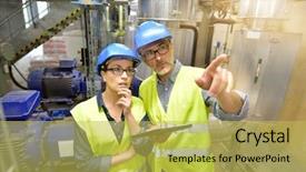  Presentation with recycling - Amazing slide deck having recycle factory - industrial engineers working in recycling backdrop and a yellow colored foreground