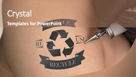  Presentation with recycle - Presentation design consisting of recycle for a better environment background and a coral colored foreground