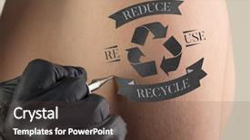  Presentation with recycle glass waste for recycling - Slides enhanced with recycle for a better environment background and a tawny brown colored foreground