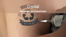  Presentation with recycle glass waste for recycling - Slides consisting of recycle for a better environment background and a coral colored foreground